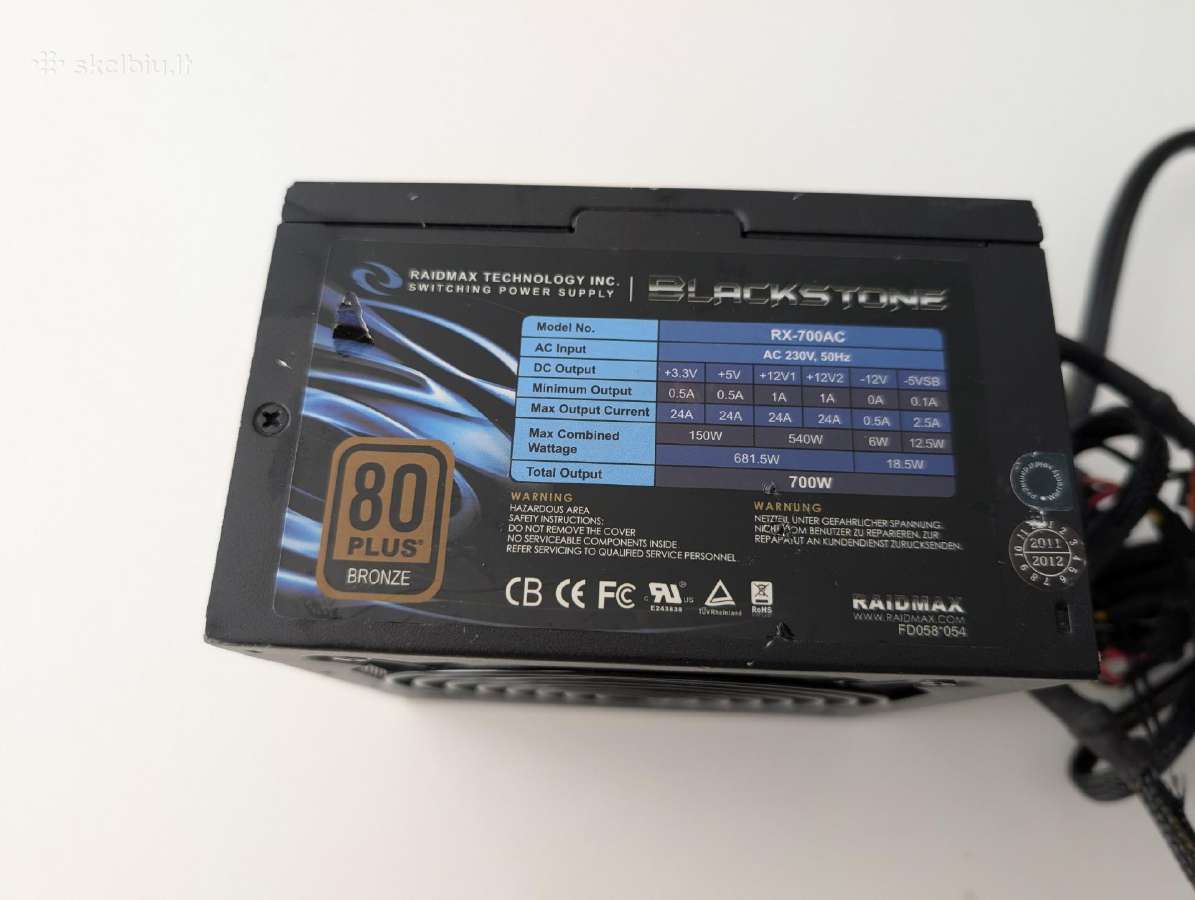 700w Bronze Raidmax maitinimo blokas - nuotraukos Nr. 2
