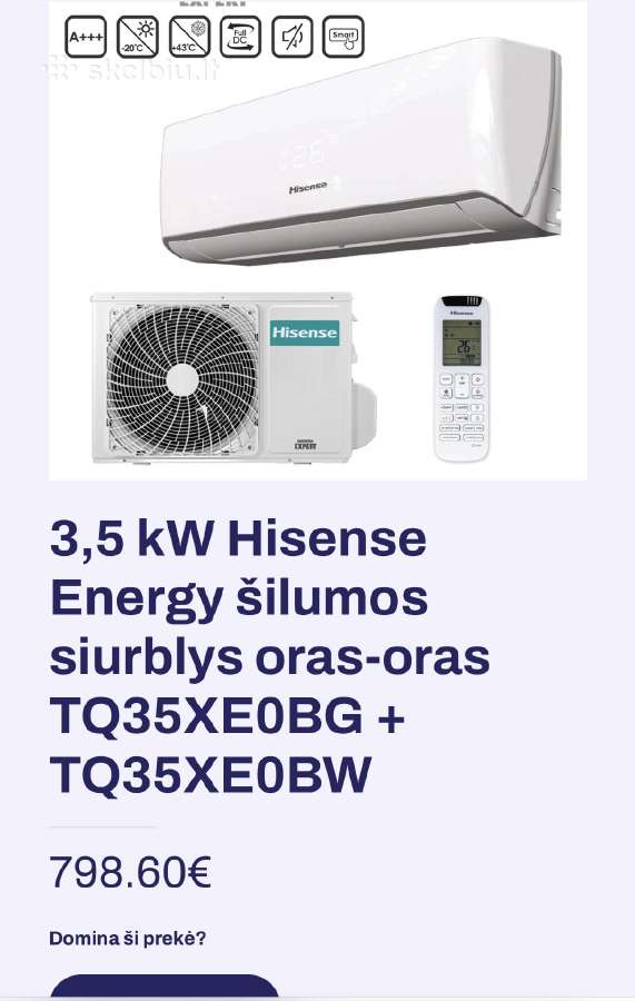 Silumos siurblys Hisense - nuotraukos Nr. 6