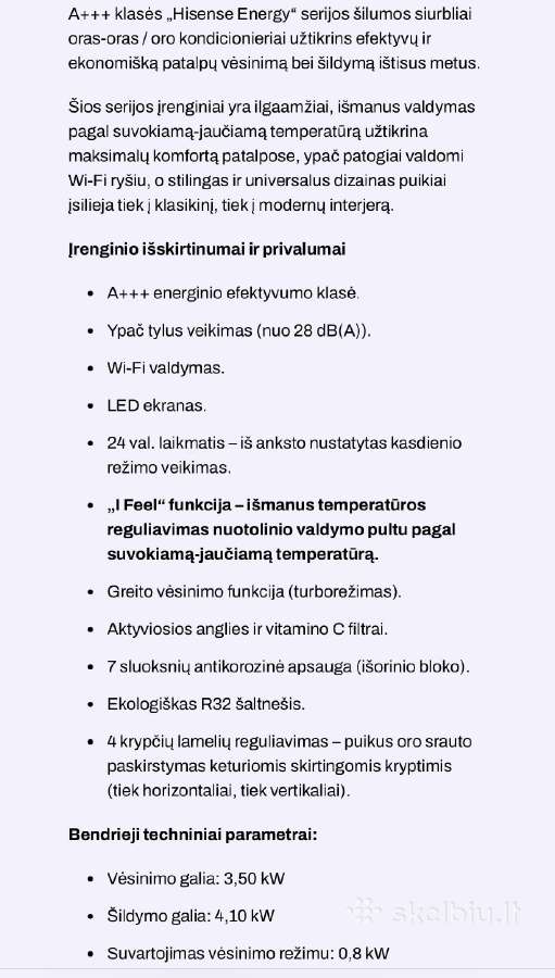 Silumos siurblys Hisense - nuotraukos Nr. 7