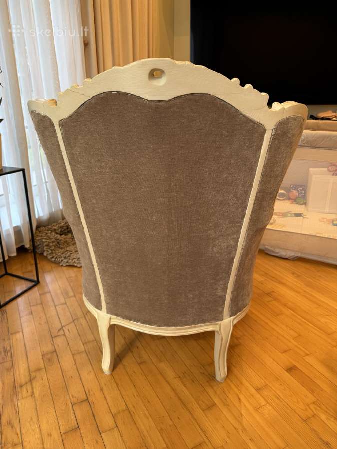 Klasikinė prabangi sofa su foteliu - nuotraukos Nr. 8