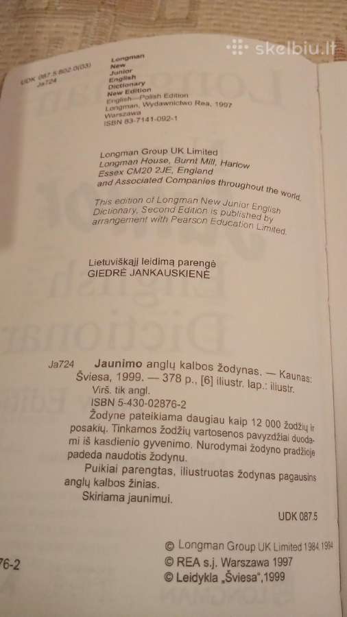 New Junior English Dictionary - nuotraukos Nr. 3