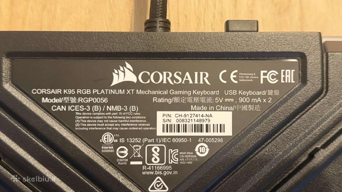Corsair K95 Rgb Platinum XT Gaming Klaviatūra - nuotraukos Nr. 3