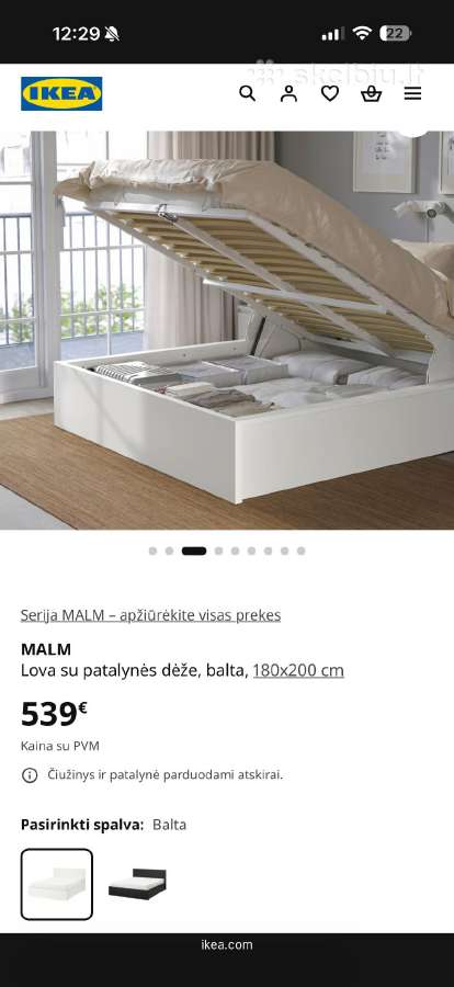 Parduodama Dvigulė Ikea Lova Su Lonas Čiužiniu - nuotraukos Nr. 3