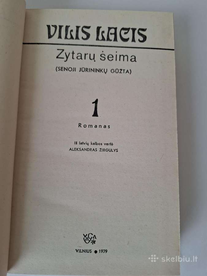 Vilis Lacis - Zytarų šeima 1+2 tomai - nuotraukos Nr. 3