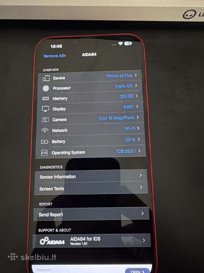 iPhone 14 plus Red 256gb - nuotraukos Nr. 3
