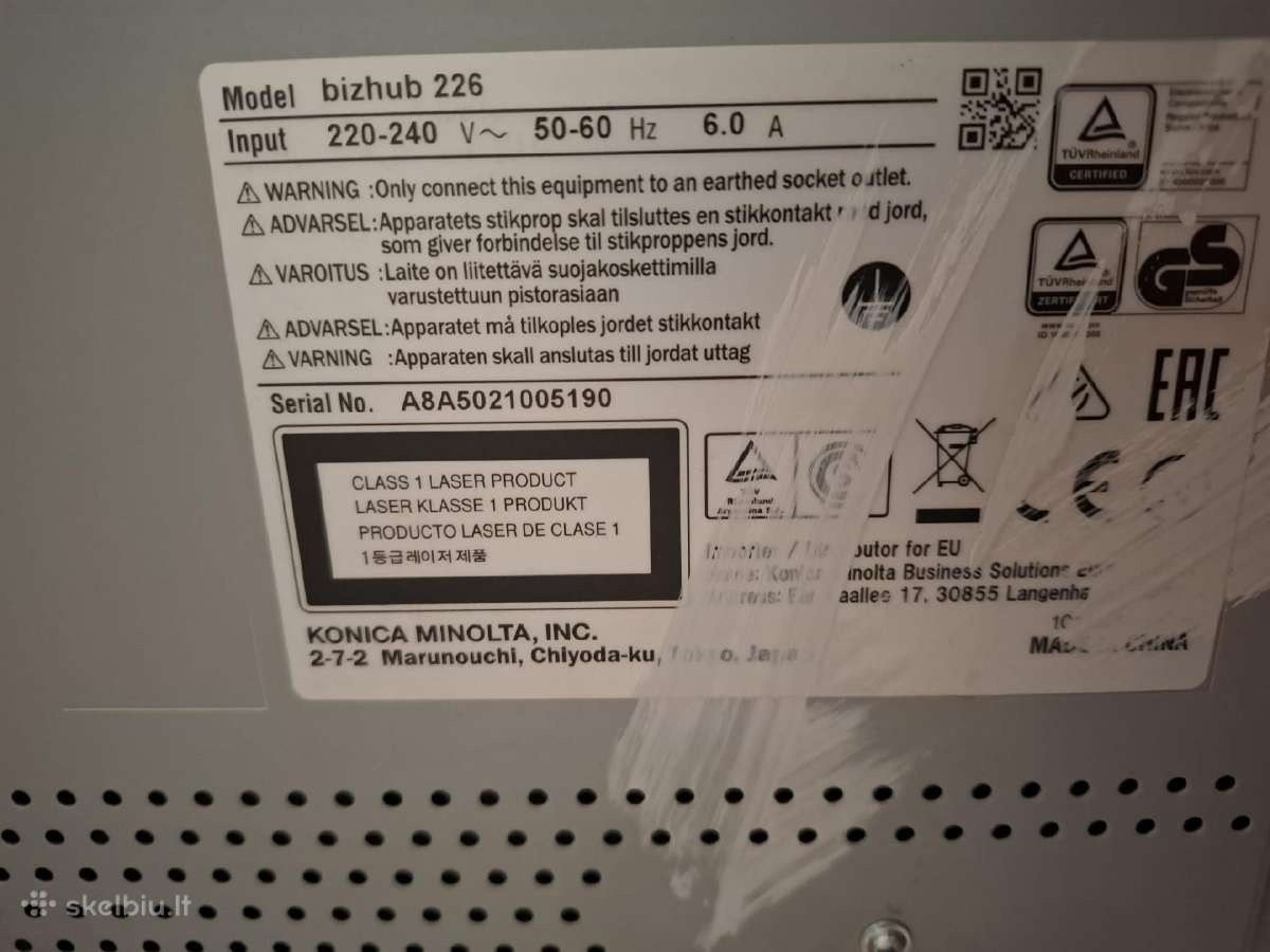 Profesionalus A3 formato spausdintuvas Bizhub 226 - nuotraukos Nr. 3
