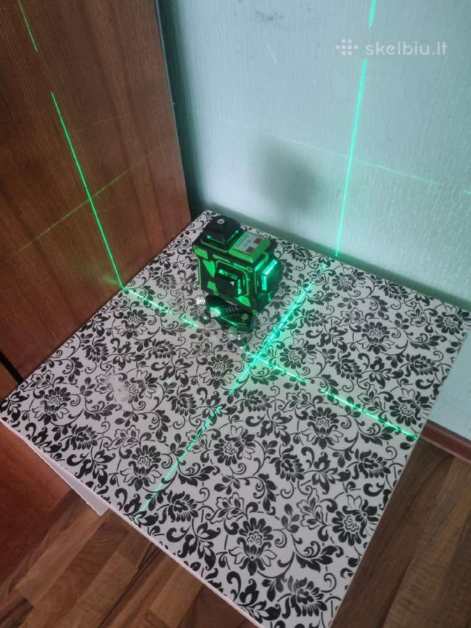Lazerinis niveliras 3D 12 liniju žalias - nuotraukos Nr. 5