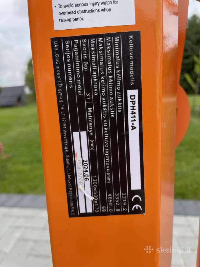 Gipso kartono plokščių keltuvas - nuotraukos Nr. 3