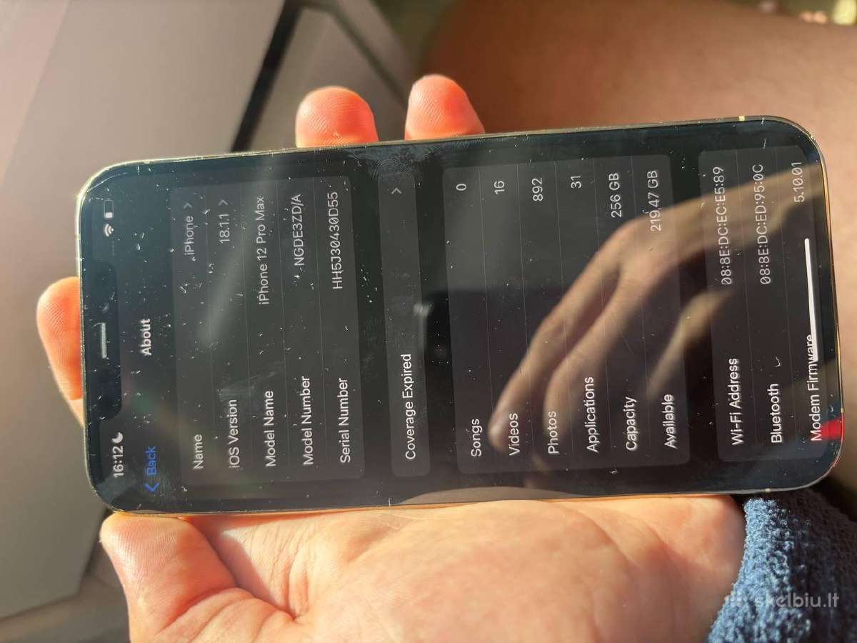 iPhone 12 pro 87% nekeista 256gb - nuotraukos Nr. 8