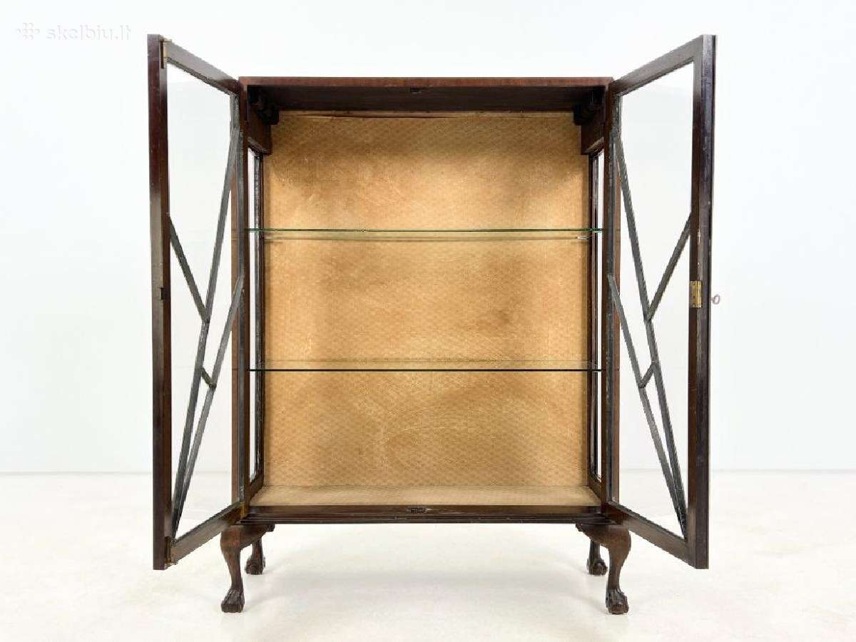 Angliška, chippendale raudonmedžio vitrina - nuotraukos Nr. 2