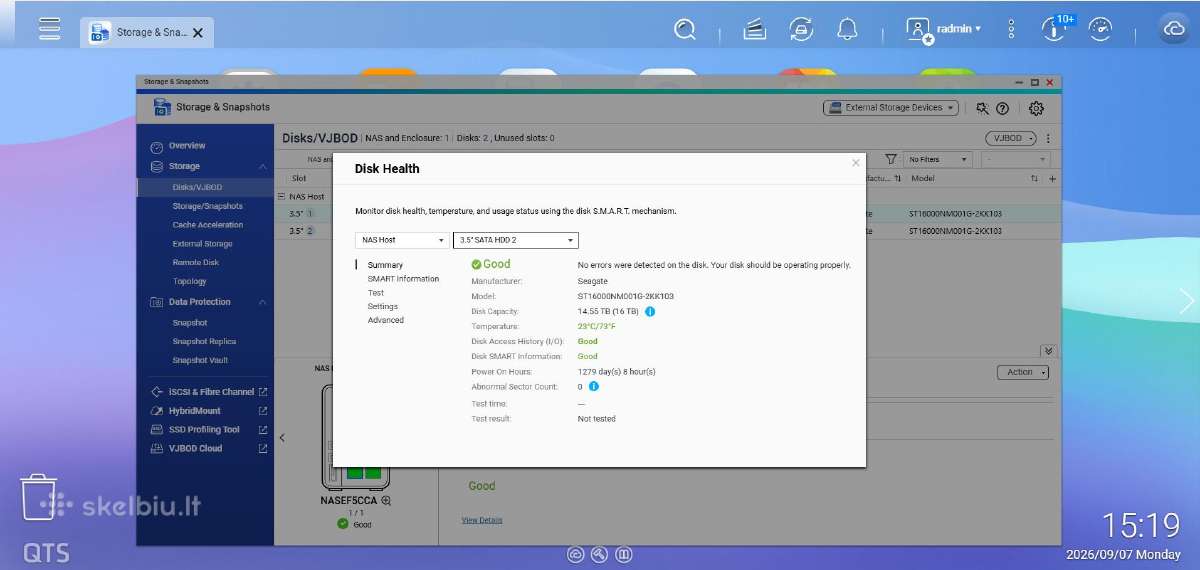 Qnap Ts-251 8gb + 2x16tb Exos Nas - nuotraukos Nr. 9