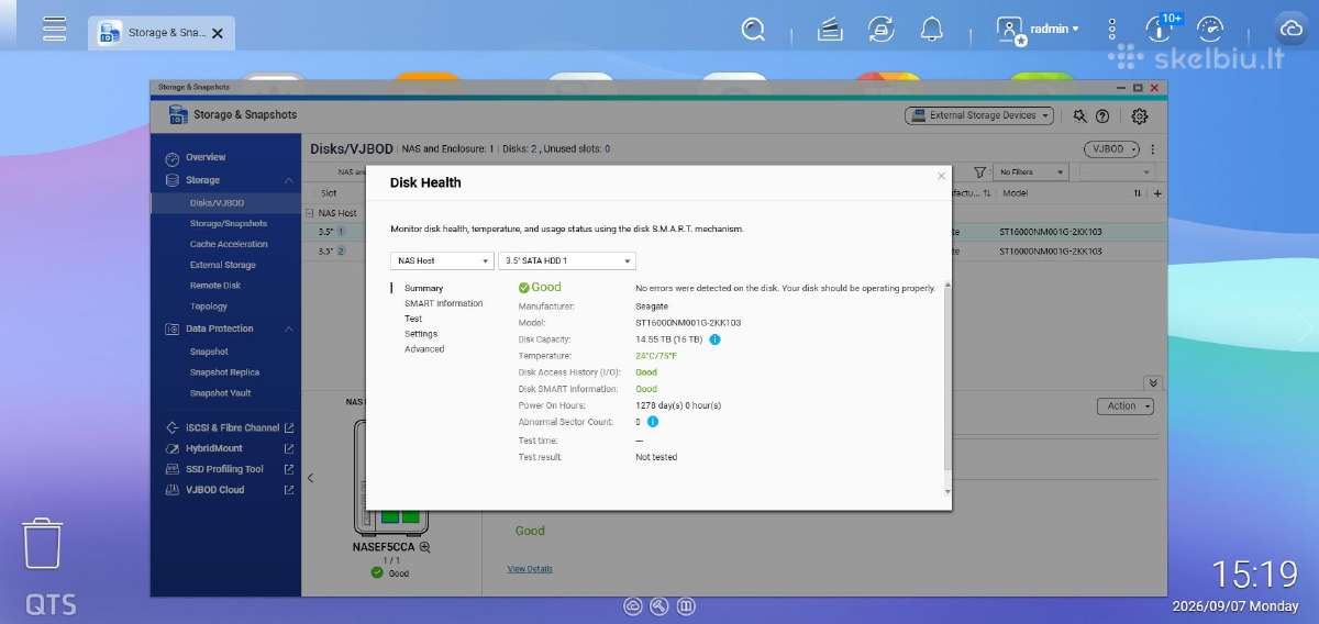 Qnap Ts-251 8gb + 2x16tb Exos Nas - nuotraukos Nr. 10