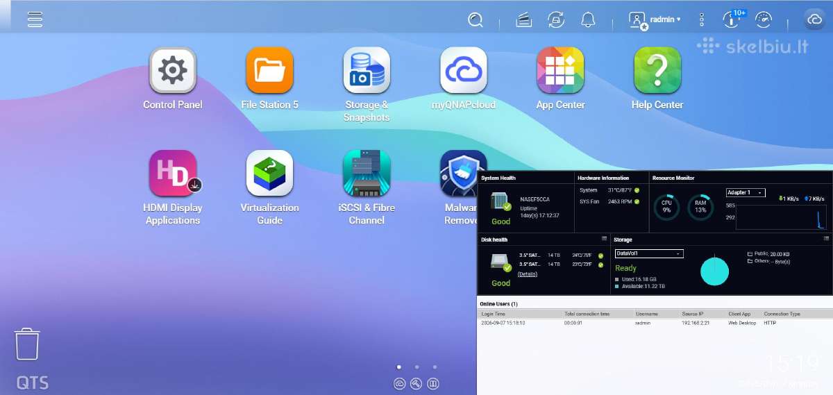 Qnap Ts-251 8gb + 2x16tb Exos Nas - nuotraukos Nr. 12