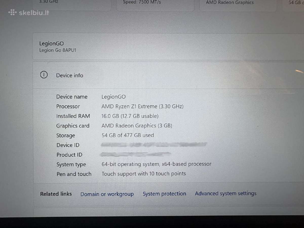 Lenovo Legion Go Z1 Extreme 512gb - nuotraukos Nr. 4