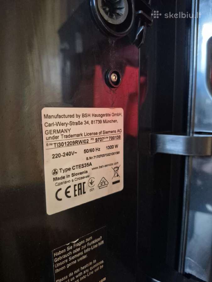 Siemens Eq3 s100 Kavos Aparatas - nuotraukos Nr. 5