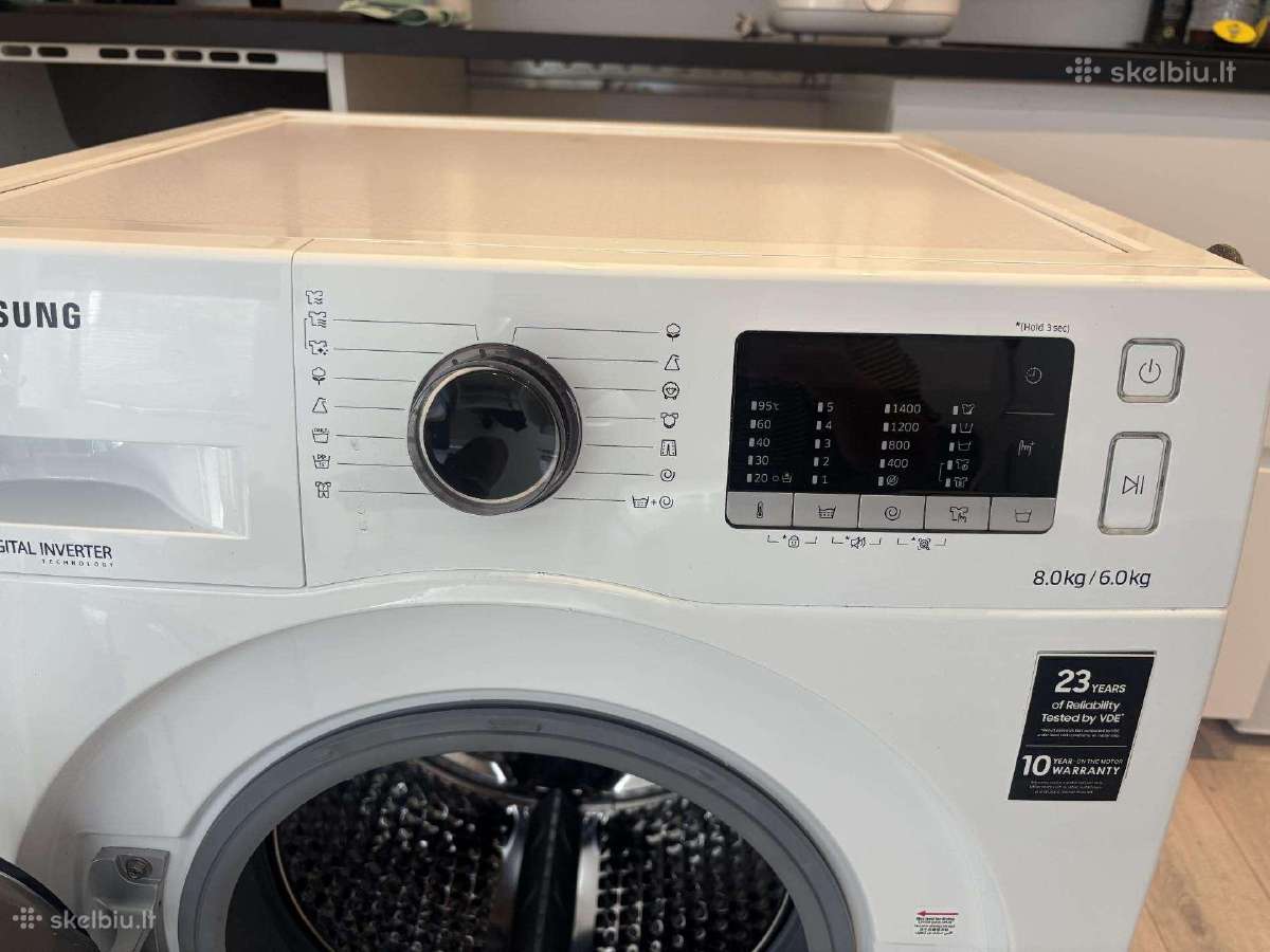 Samsung Wd80j5420aw/ee – skalbyklė-džiovyklė 8kg - nuotraukos Nr. 2