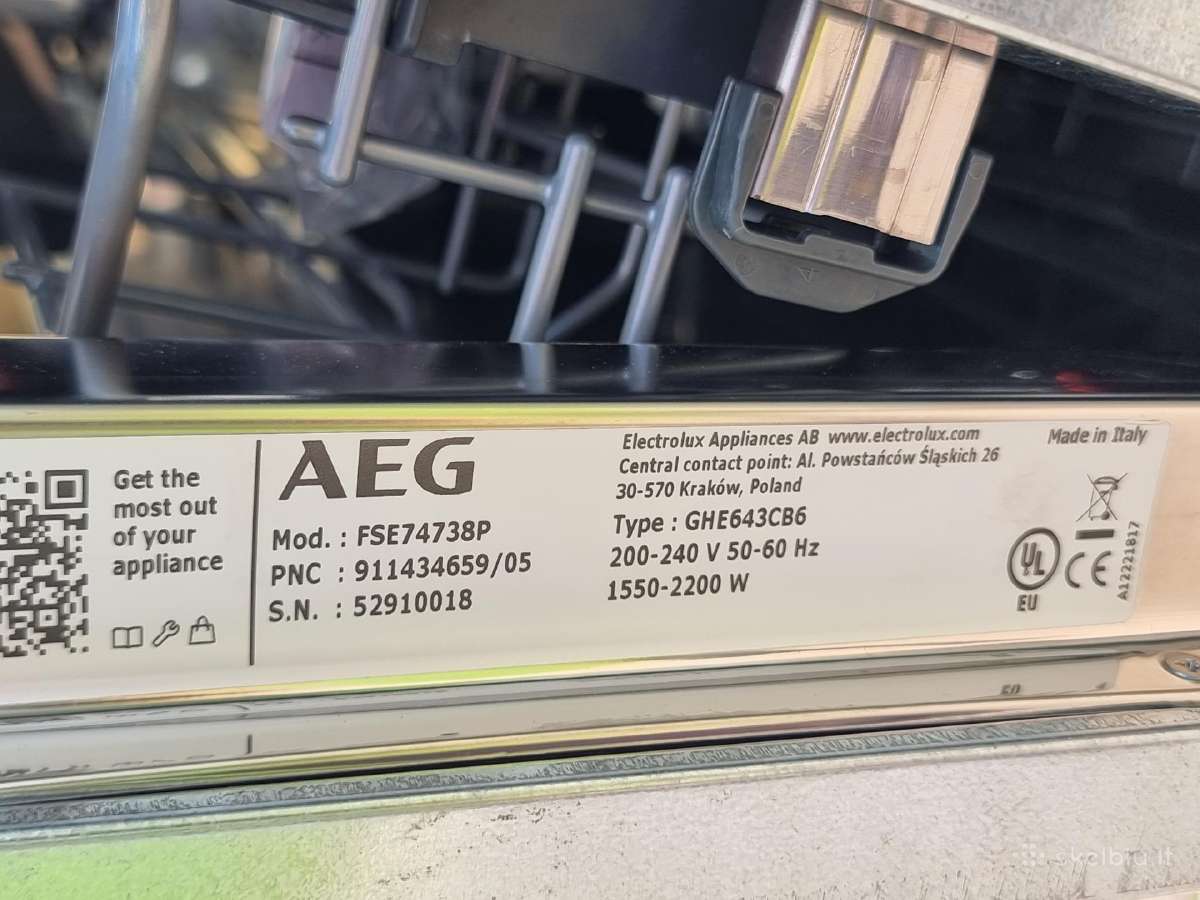 Nauja Aeg Fse74738p( 7000 serijos)+ garantija - nuotraukos Nr. 17