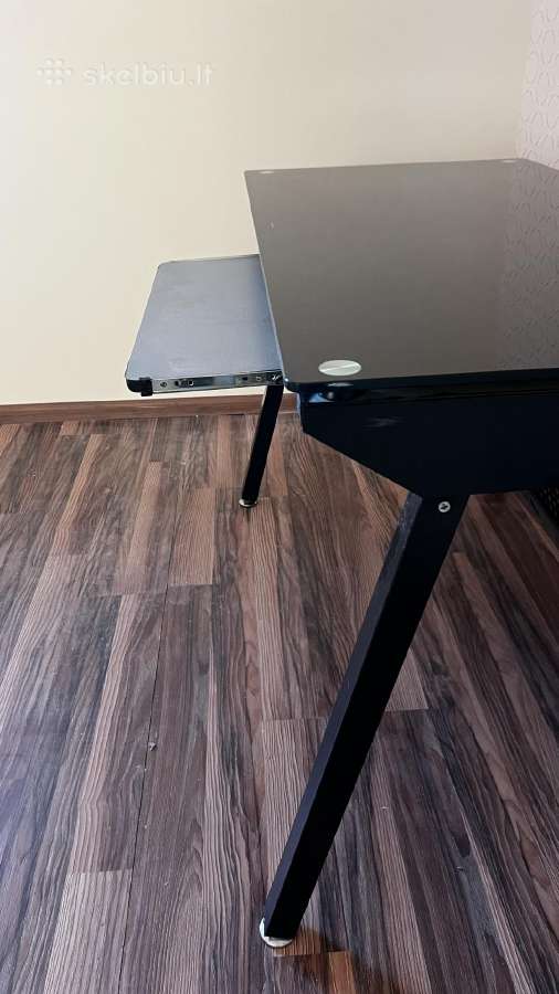 Modernus juodas stiklinis stalas120-60cm - nuotraukos Nr. 6