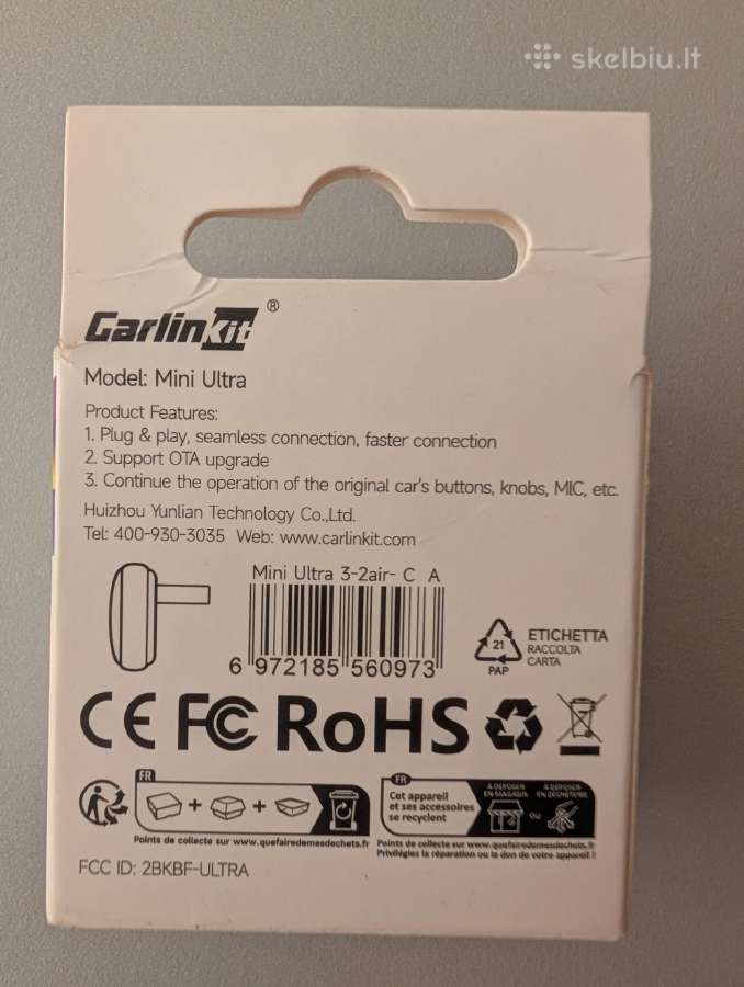 Carlink Mini Ultra 3 Android Auto ir Airplay Usb - nuotraukos Nr. 3
