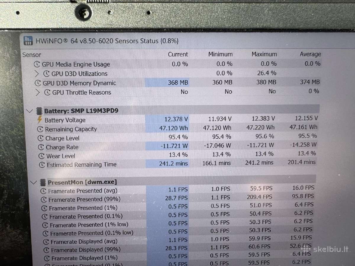 Lenovo i7-10750h/16gb RAM/gtx 1650ti/1tb SSD - nuotraukos Nr. 9