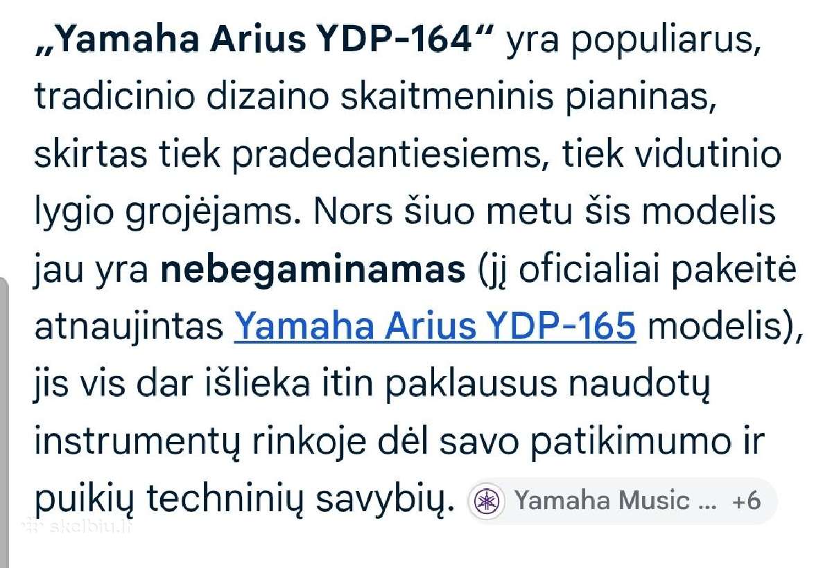 Labai kokybiškas Yamaha Arius Ydp-164 - nuotraukos Nr. 10