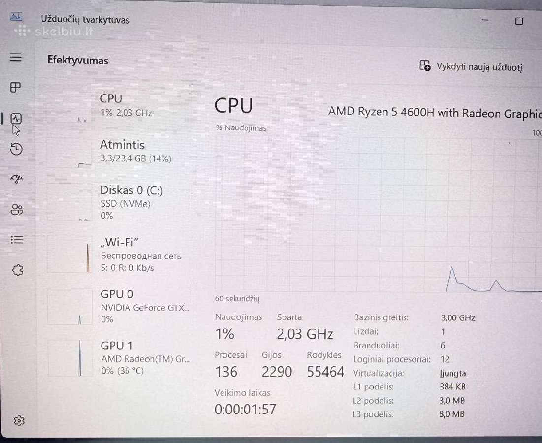 Lenovo Ideapad Gaming 3 – Ryzen 5 / Gtx 1650 - nuotraukos Nr. 5