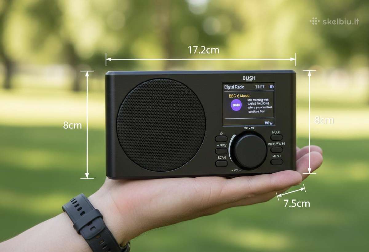 Nešiojamas radijas su žadintuvu Fm Bluetooth Dab+ - nuotraukos Nr. 6