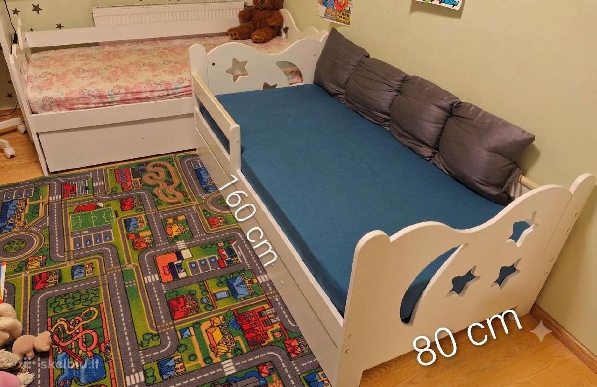 Vaikiška lova 160x80 ir čiužinys - nuotraukos Nr. 2