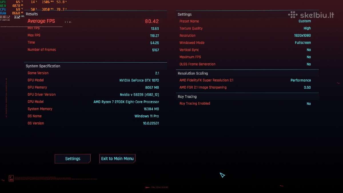 Ryzen 7 2700x, Gtx 1070 8gb - nuotraukos Nr. 9