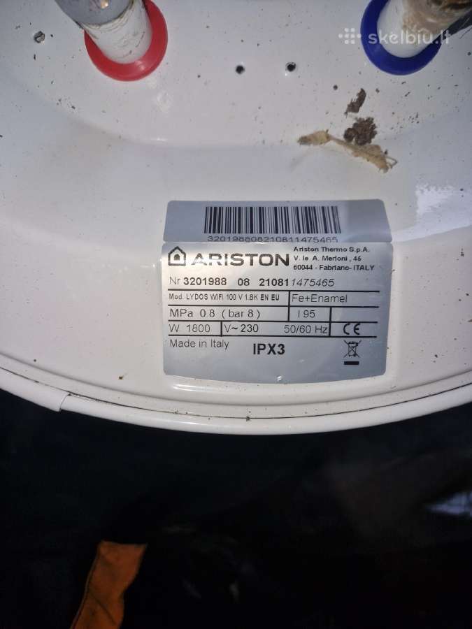 Vandens šildytuvo dalys Ariston Lydos WiFi 100 - nuotraukos Nr. 3