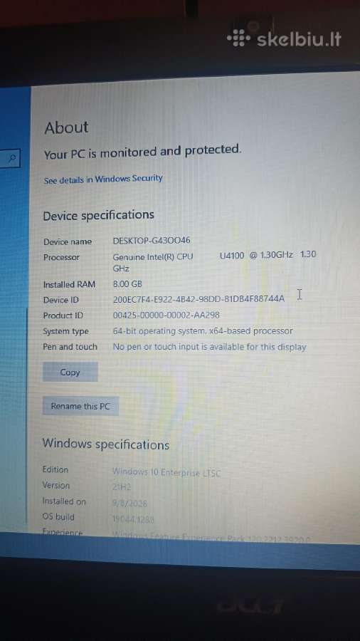 Acer Aspire 3810 - nuotraukos Nr. 2