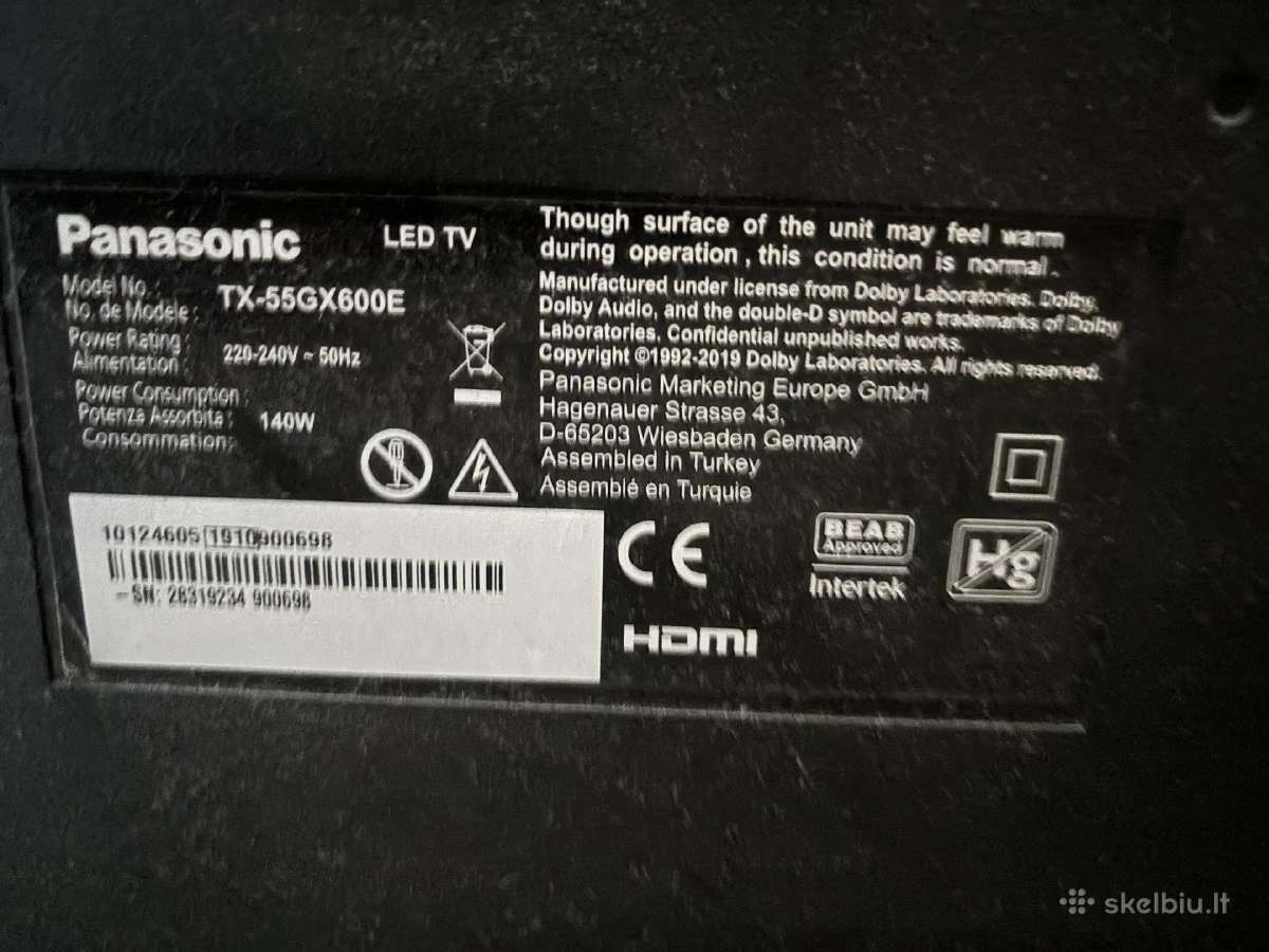 Panasonic 55 (140cm) televizorius - nuotraukos Nr. 2