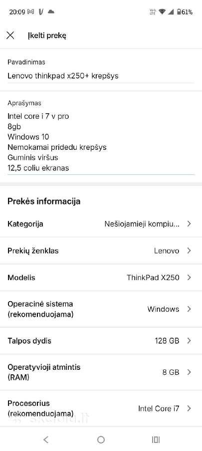 Lenovo thinkpad x250+ krepšys - nuotraukos Nr. 10