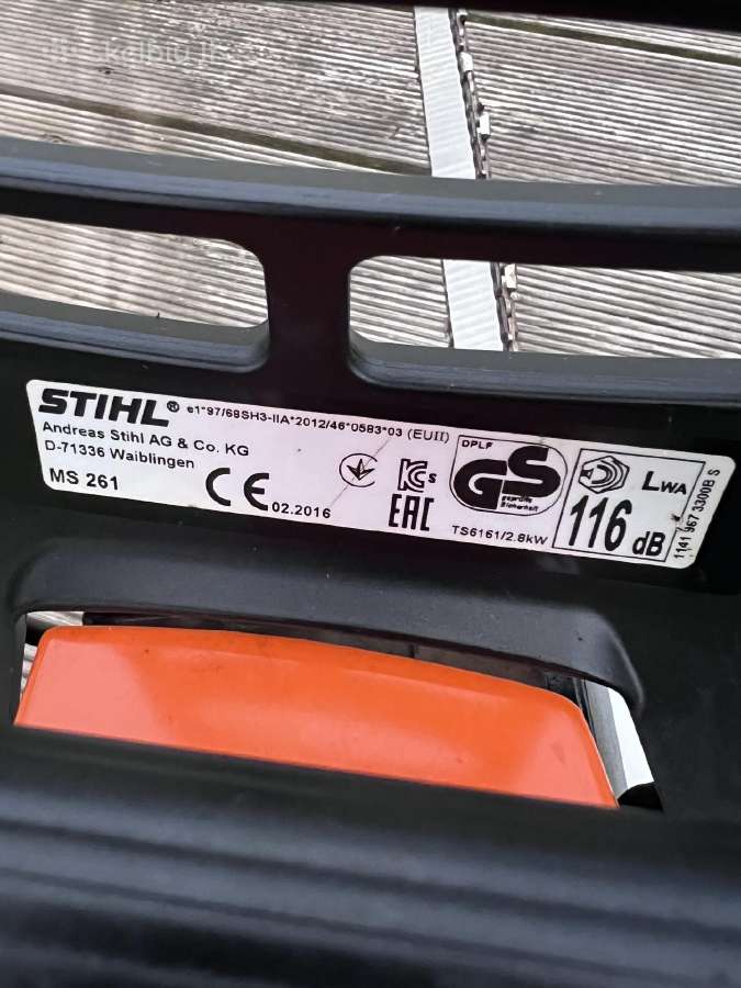 Tvarkingas veikiantis Stihl 261 - nuotraukos Nr. 3