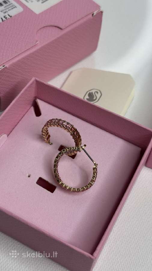 Swarovski Matrix Hoop Rožiniai Auskarai - nuotraukos Nr. 3