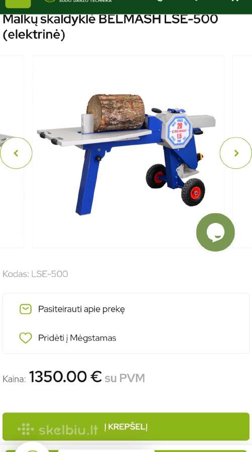 Puikiai veikianti, mažai naudota malkų skaldyklė - nuotraukos Nr. 3