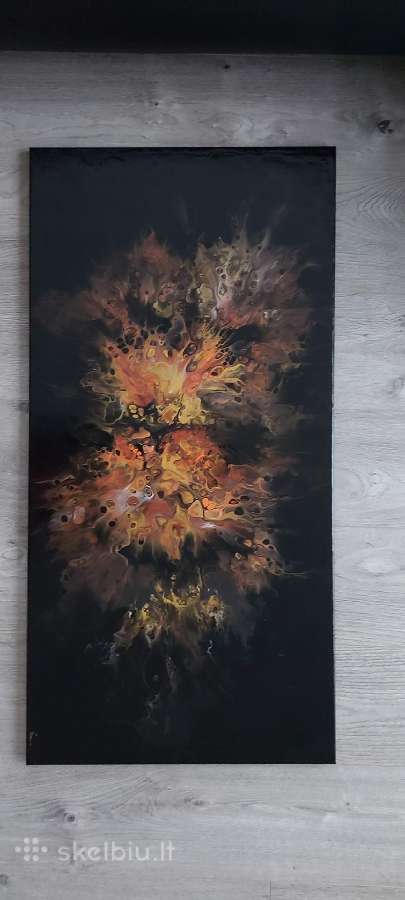 Rankų darbo lietas paveikslas 100x50cm - nuotraukos Nr. 2