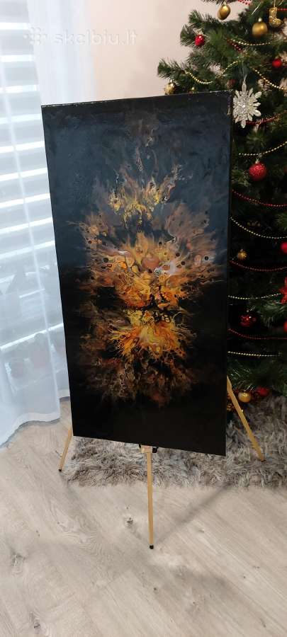 Rankų darbo lietas paveikslas 100x50cm - nuotraukos Nr. 4