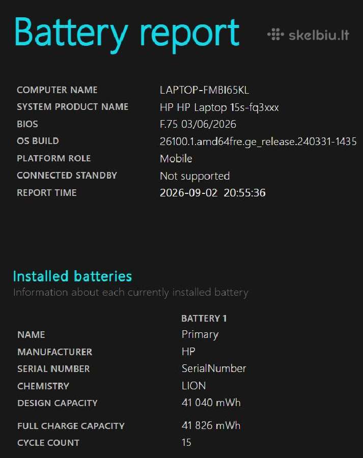 Hp 15s 15.6 Fhd, 8gb RAM, 128gb SSD - nuotraukos Nr. 4