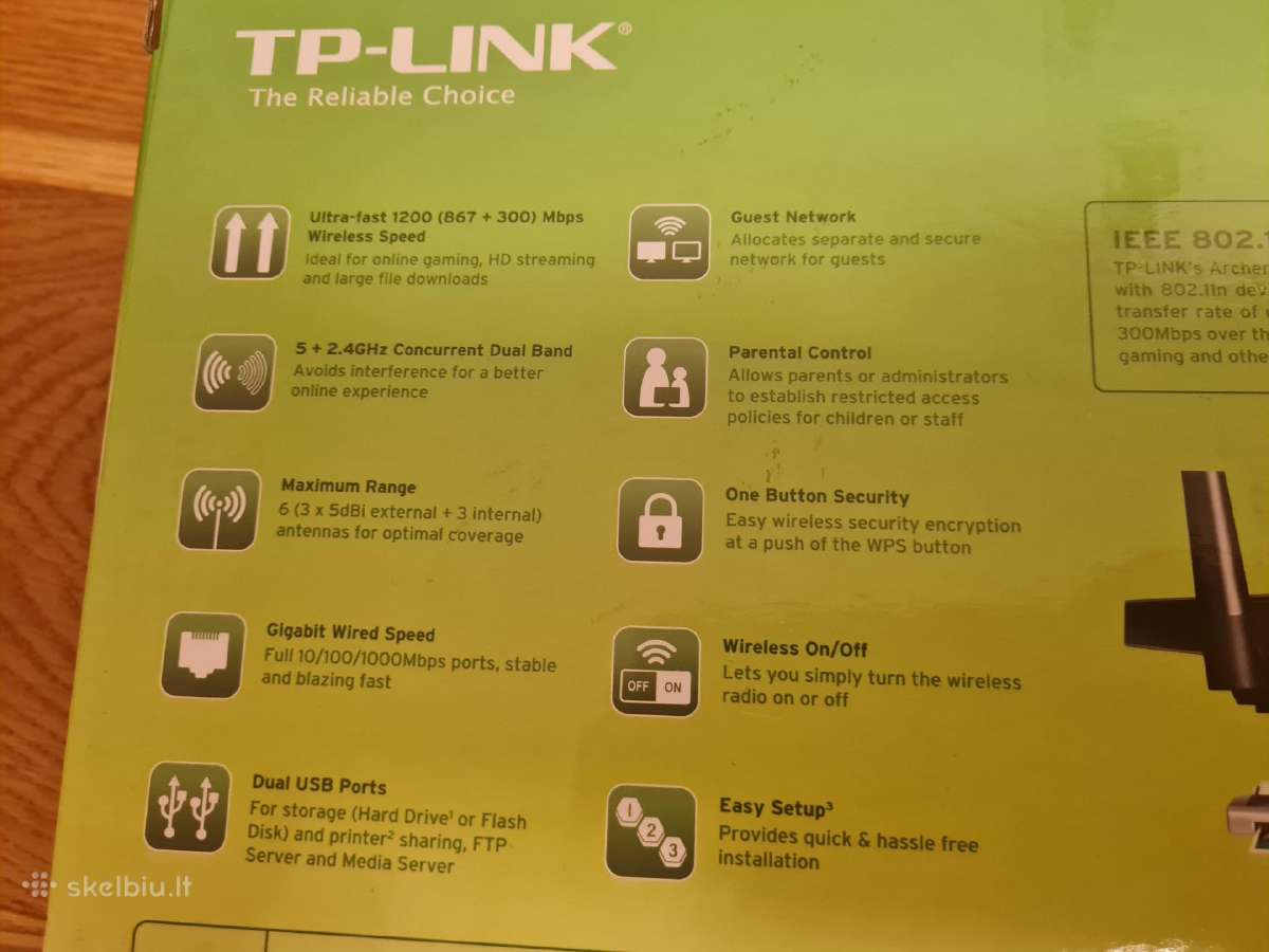 Maršrutizatorius Tp-link 2,4 / 5 GHz - nuotraukos Nr. 6