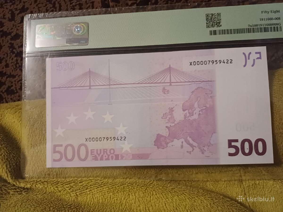 500 euro banknotas-pmg 58 - nuotraukos Nr. 2