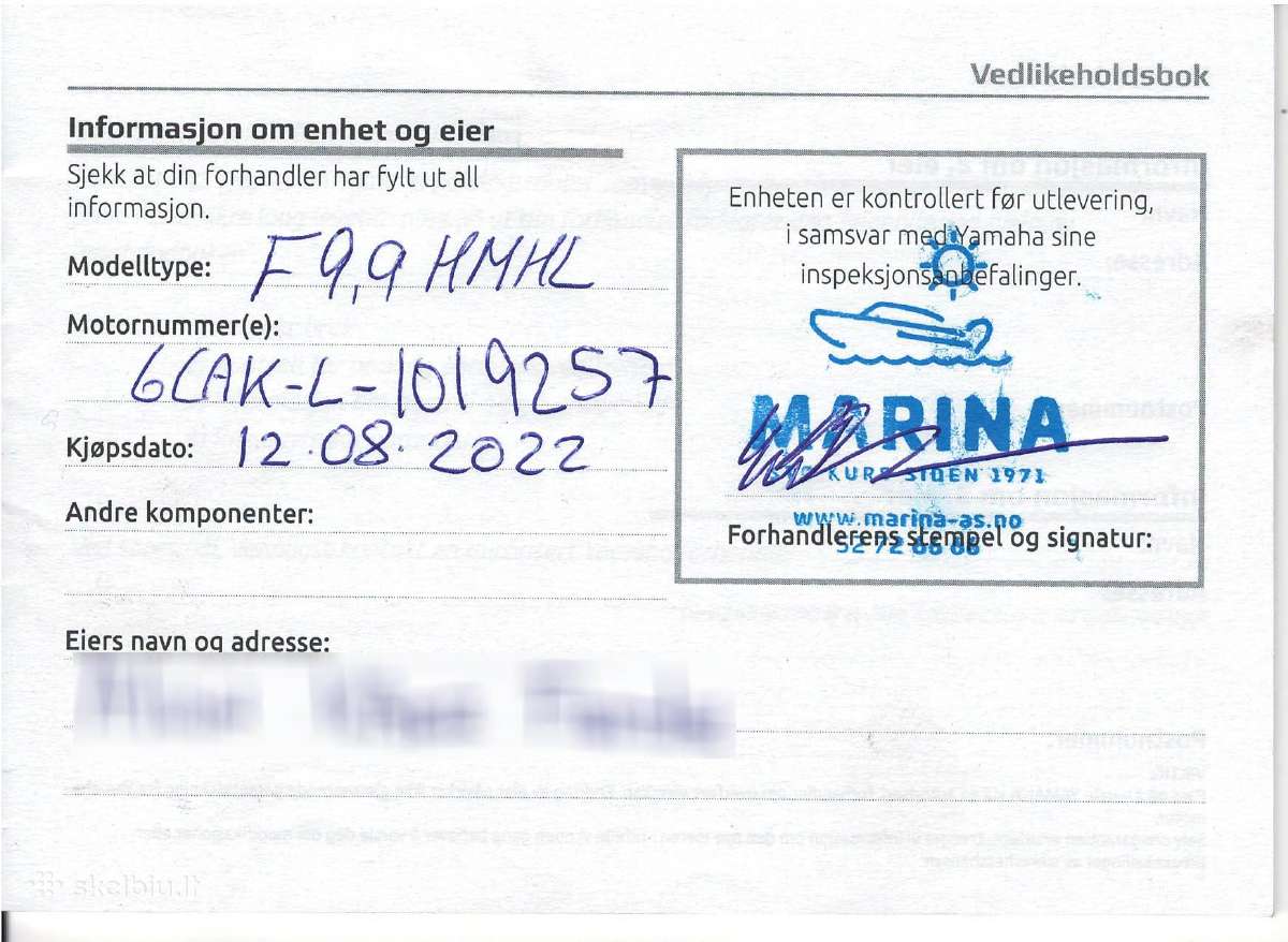 Valties variklis Yamaha F9.9 Hmh1 Sport, 2022 m. - nuotraukos Nr. 12