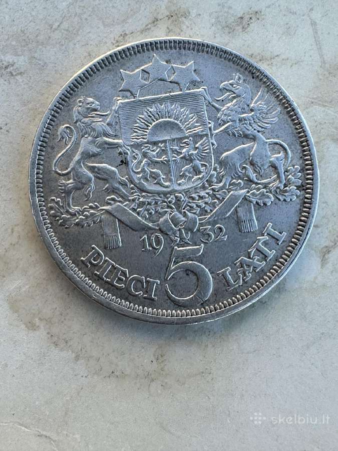 5 latai Latvija 1932 - nuotraukos Nr. 3