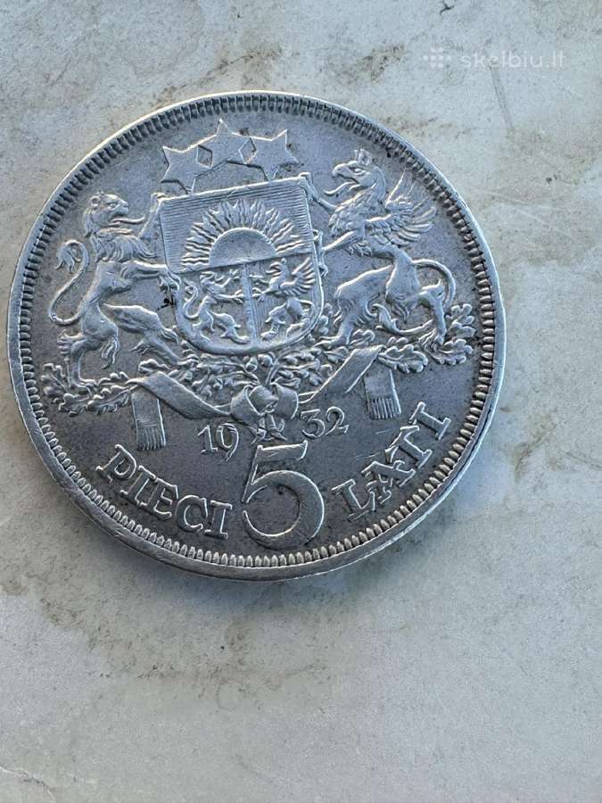 5 latai Latvija 1932 - nuotraukos Nr. 4