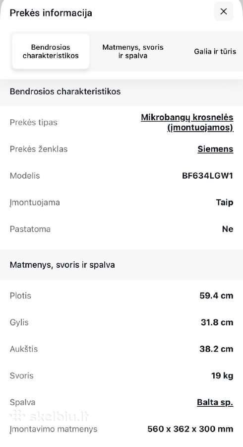 Siemens įmontuojama mikro bangų krosnelė - nuotraukos Nr. 5