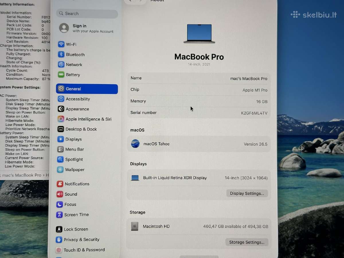 MacBook Pro 14 M1 Pro / 16gb / 512gb - nuotraukos Nr. 5