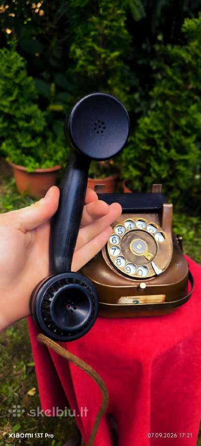 Antikvarinis žalvario telefonas - nuotraukos Nr. 3