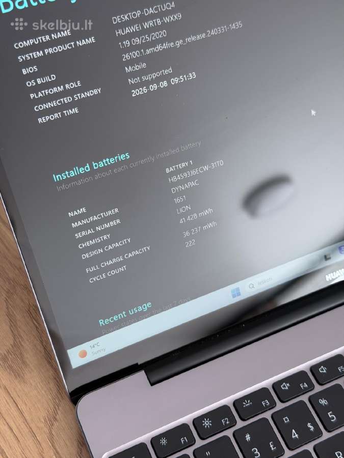 Huawei Matebook 13 i7-10th, 16/512 GB, 2 GB Gpu - nuotraukos Nr. 6
