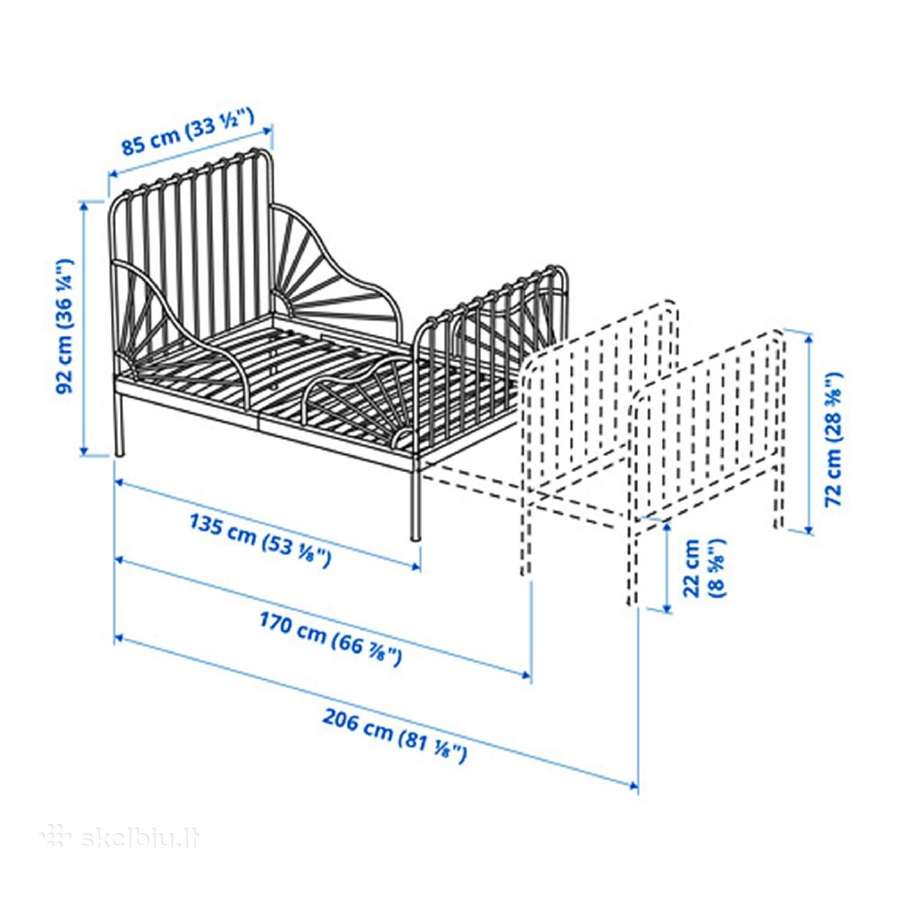Vaikiška lova su čiužiniu (Ikea) - nuotraukos Nr. 2