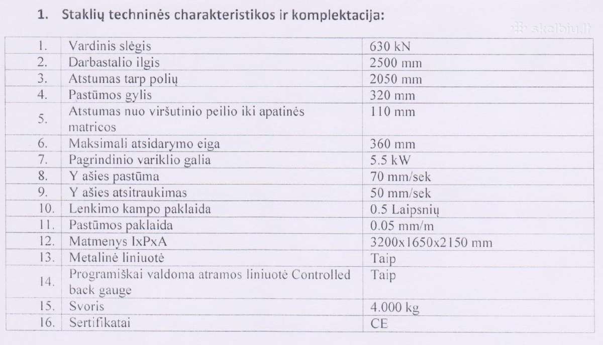 Hidraulinės metalo lankstymo staklės - nuotraukos Nr. 6